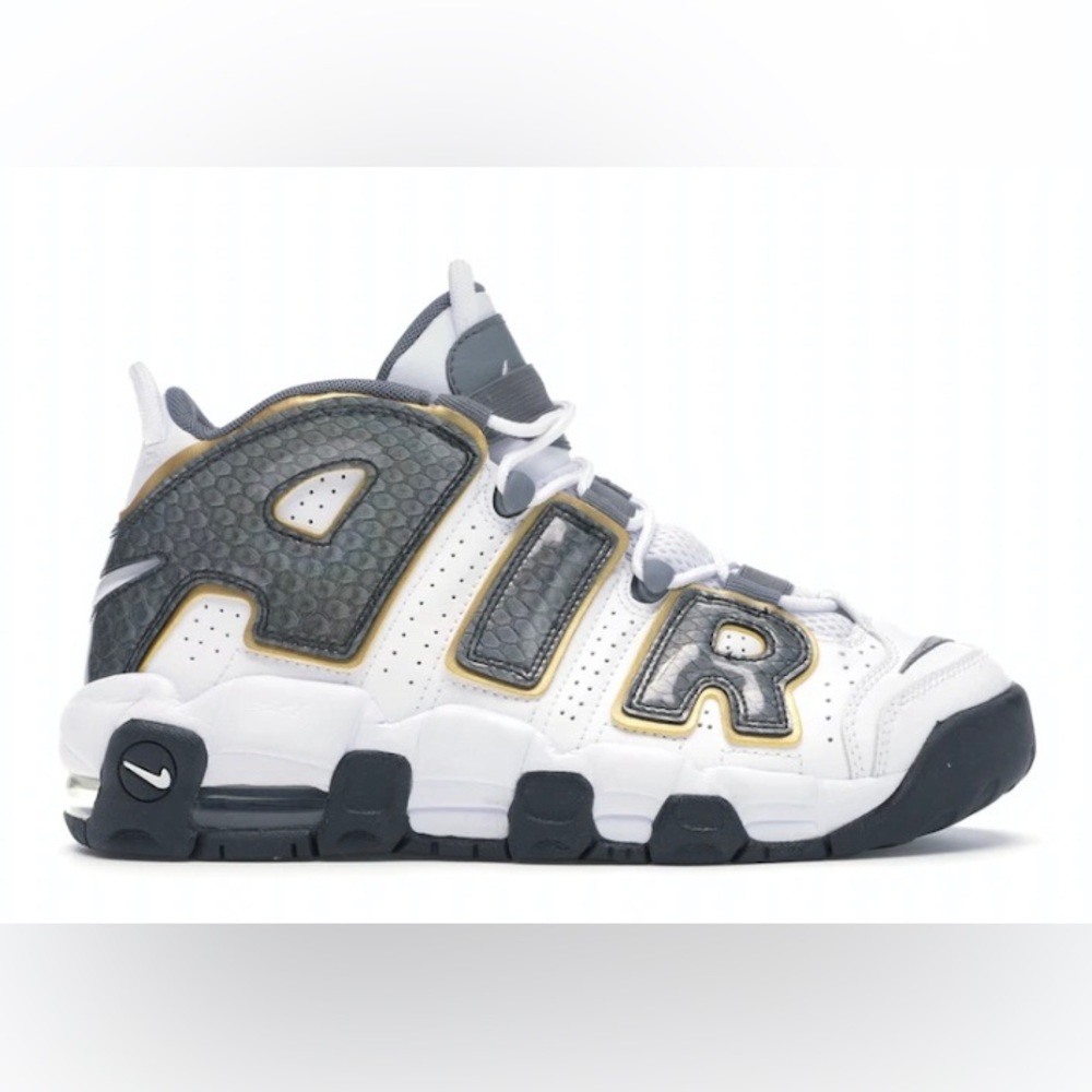 💥 Nike Air More Uptempo White Anthracite Snakeskin size: 2Y (GS) Kids 🖍️💥